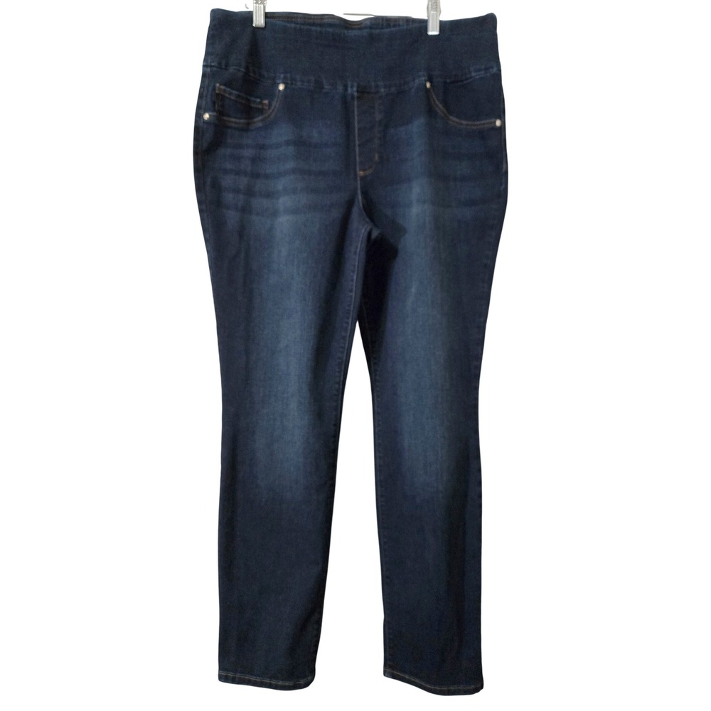 Lee Plus 18W Chic Sculpting Slim Fit Mid Rise Dark Wash Pull On Jeans Jeggings